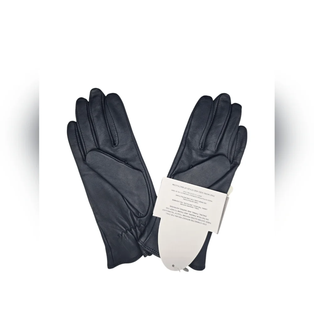 Charter Club Leather Gloves - Ink Blue - XL - NWT - Picture 3 of 3